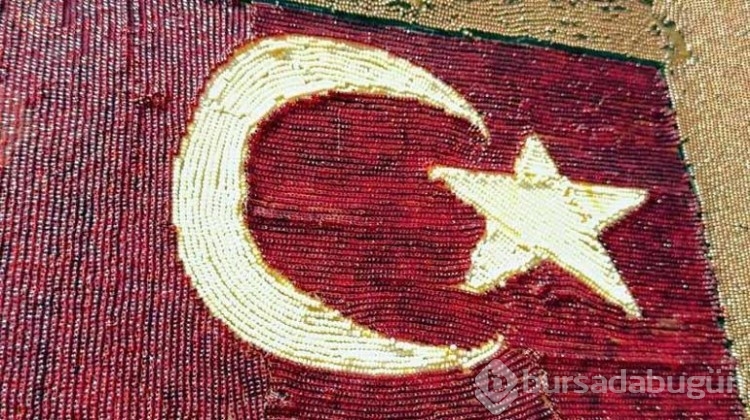 Seyit Onbaşı tablosunu boncuklarla yaptı