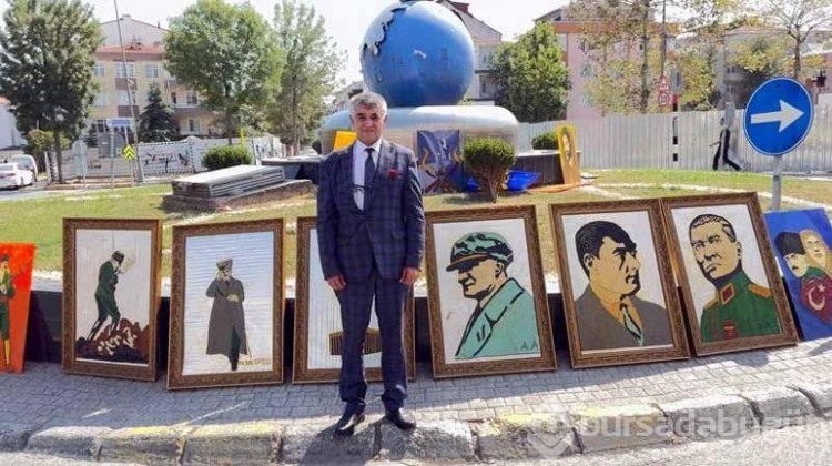 Seyit Onbaşı tablosunu boncuklarla yaptı