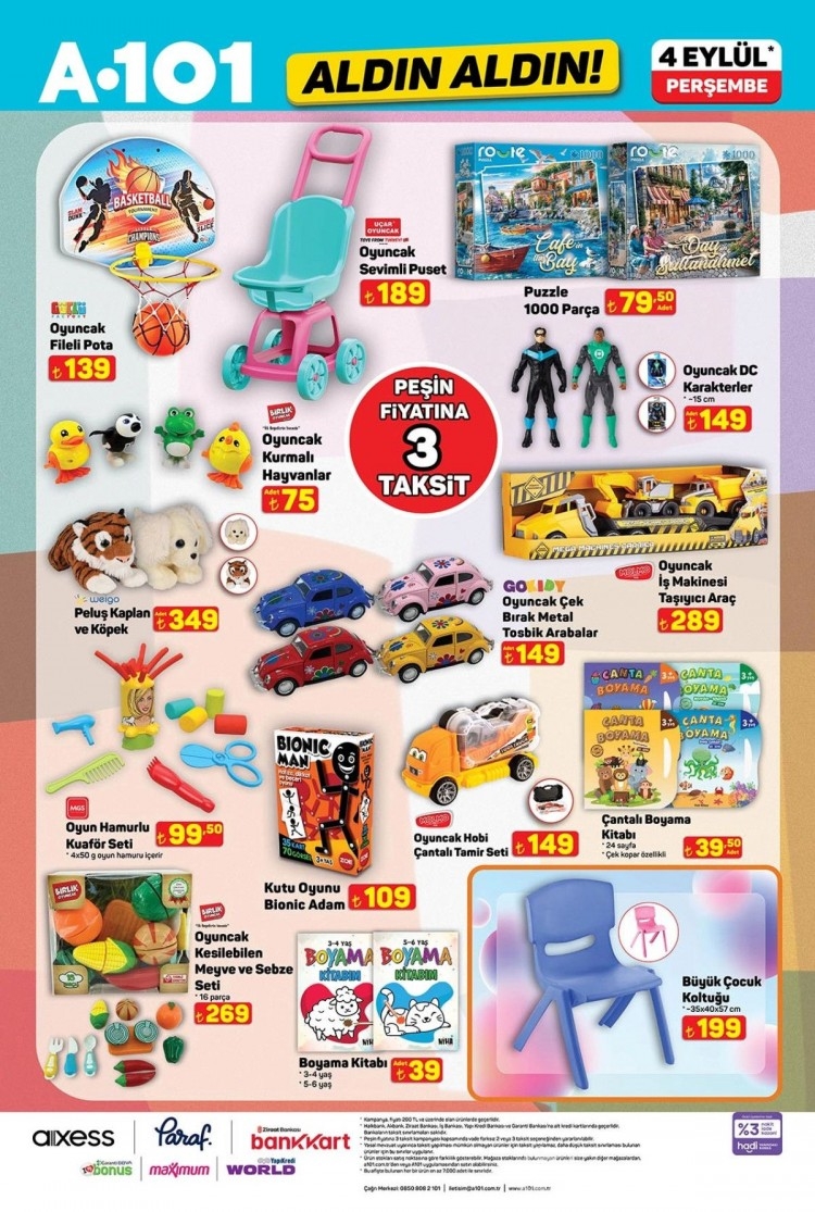 A101 4 Eylül Aktüel ürünler