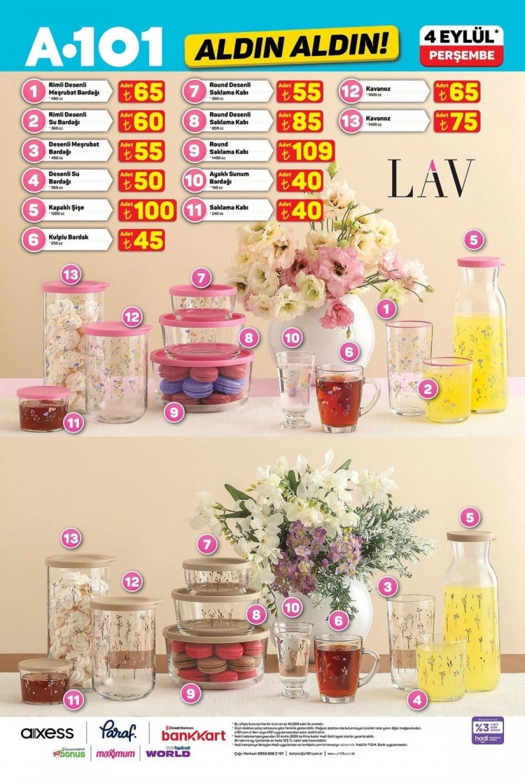 A101 4 Eylül Aktüel ürünler