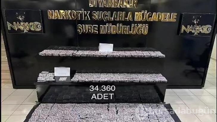 Diyarbakır'da 34 bin uyuşturucu hap ile 2 kilo kokain ele geçirildi