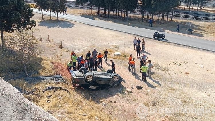 Gaziantep'te şarampole devrilen otomobilin sürücüsü yaralandı
