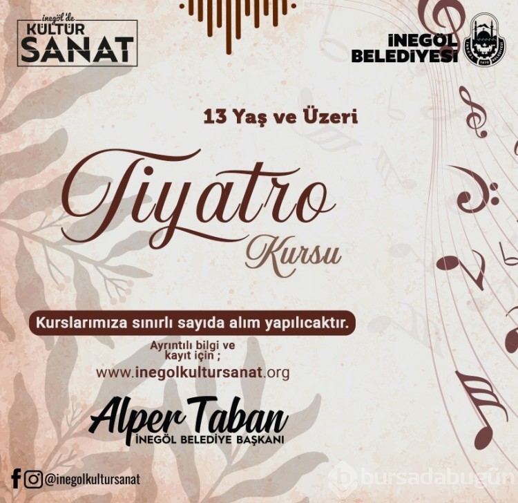 İnegöl Belediyesi'nin Kültür Sanat Kurslarında Kayıtlar Başladı