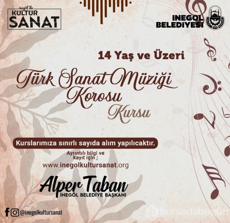 İnegöl Belediyesi'nin Kültür Sanat Kurslarında Kayıtlar Başladı