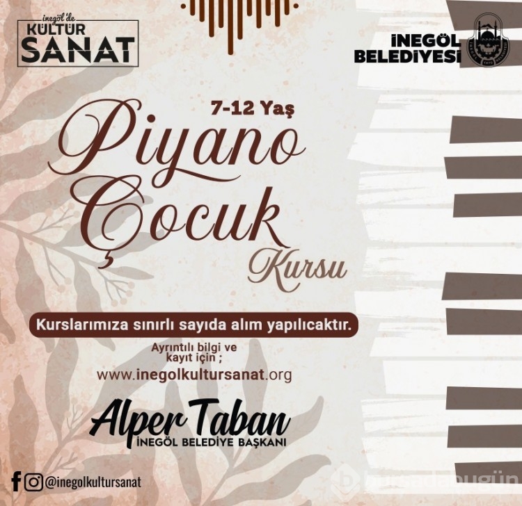 İnegöl Belediyesi'nin Kültür Sanat Kurslarında Kayıtlar Başladı