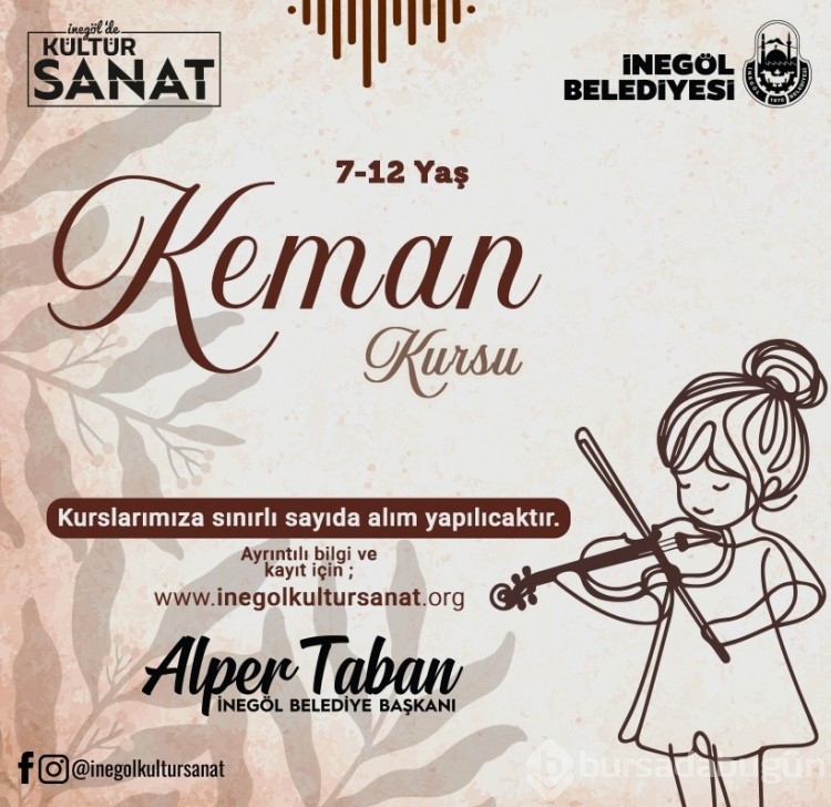 İnegöl Belediyesi'nin Kültür Sanat Kurslarında Kayıtlar Başladı