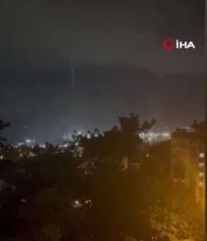 Hatay'da denizde çıkan hortum kameraya yansıdı