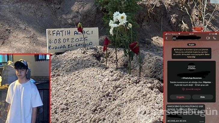 Akranı tarafından öldürülen 15 yaşındaki Fatih'in ablasına tehdit mesajı gönderilmiş