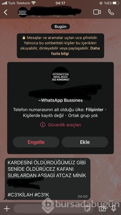 Akranı tarafından öldürülen 15 yaşındaki Fatih'in ablasına tehdit mesajı gönderilmiş