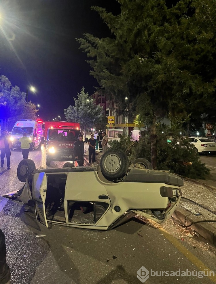 Takla atan otomobilden çıkartılan sürücünün ilk sözü şaşkınlık yarattı