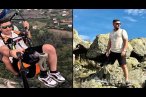 Protez bacaklı gazi yamaç paraşütü yapıyor, ...