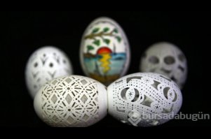  Sanat eserine dönüşen yumurta kabukları 