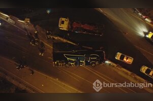 Bursa'da yolcu otobüsü devrildi! Ölü ve çok sayıda yaralı var
