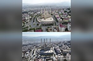Kahramanmaraş'ta deprem öncesi ve sonrası fotoğraflar yıkımı gözler önüne serdi