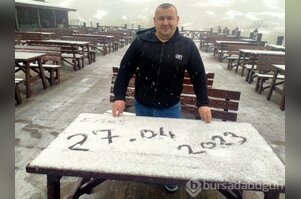 Uludağ'a nisan ayında kar yağdı