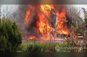 Bursa'da seyir halinde yanmaya başlayan tır bir anda alev topuna&nbsp;döndü!