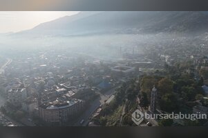 Bursa'da tarihi mekanlar, sisler arasından görüntülendi