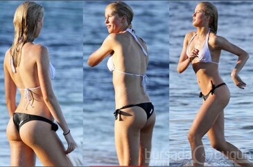 Seksi manken bikiniyle yakalandı