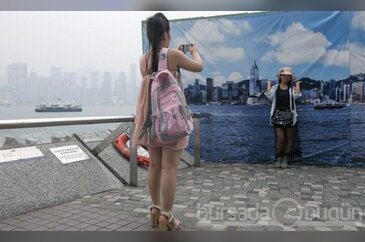 Turistler'in sahte Hong Kong manzarası