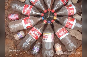 Plastik şişelerden bunu yaptı
