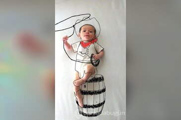 Sanatçı anneden bebek fotoğrafları