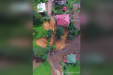 Artvin'deki sel felaketi havadan görüntülendi