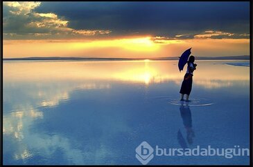 Tuz gölünün şaşırtıcı görüntüsü..