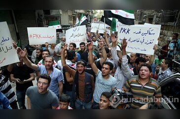 Halep'te PYD'nin sivil halka saldırıları protesto edildi