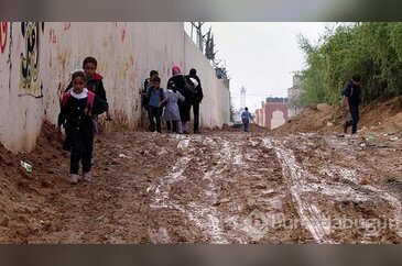 Gazze'de kış yağmurları