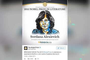 2015 Nobel Edebiyat Ödülü'nün sahibi Svetlana Alexievich
