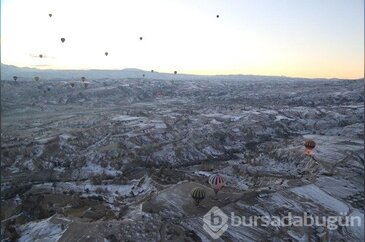 Kapadokya'dan muhteşem kış manzaraları