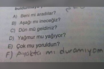 Cevaplarıyla hocalarının tam puan verdiği 18 öğrenci cevabı