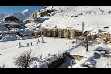 Sagalassos Antik Kenti, kar yağışıyla bembeyaz
