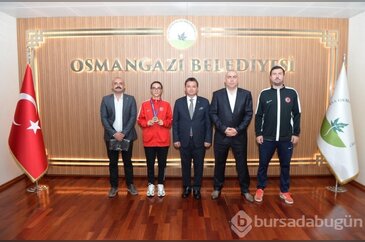 Başkan Erkan Aydın şampiyon sporcuyu ağırladı