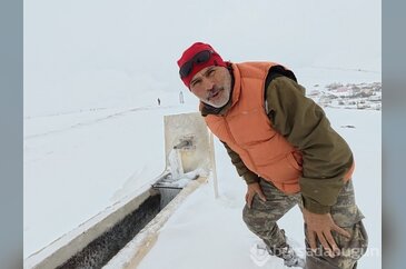 Tokat'ta eksi 10 derece çeşmeyi dondurdu
