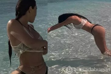 Kim Kardashian'ın bikinili tatil pozu sosyal...