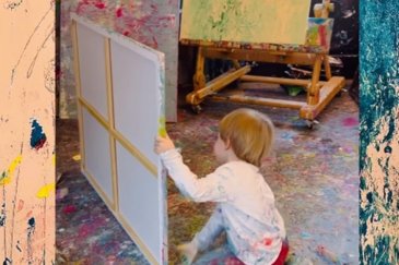 İki yaşındaki "küçük Picasso"dan binlerce eu...