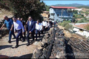 Yanan köy evlerinin temel atma süreci artık ...