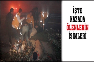 HAYATINI KAYBEDENLERİN İSİMLERİ