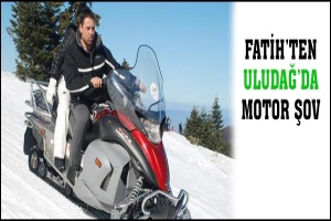 ZİRVEDE KAR MOTORUYLA ŞOV YAPTI