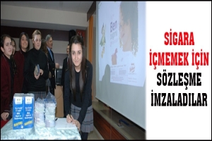 SİGARA VE İ&Ccedil;Kİ İ&Ccedil;MEMEK İ&Ccedil;İN S&Ouml;ZLEŞME İMZALADILAR