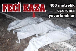OTOMOBİL U&Ccedil;URUMA YUVARLANDI: 3 &Ouml;L&Uuml;