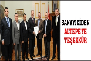 SANAYİCİDEN ALTEPE'YE TEŞEKK&Uuml;R