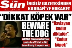 THE SUN KADDAFİ'YE 'KUDUZ K&Ouml;PEK' DEDİ