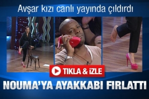 H&Uuml;LYA AVŞAR PASCAL NOUMA'YA AYAKKABI FIRLATTI