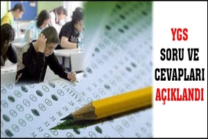 YGS SORU VE CEVAPLARI A&Ccedil;IKLANDI