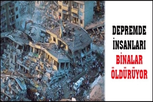 DEPREMDE İNSANLARI BİNALAR &Ouml;LD&Uuml;R&Uuml;YOR