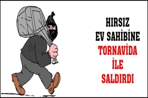 HIRSIZ EV SAHİBİNE TORNAVİDA İLE SALDIRDI