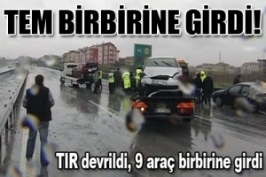 TEM'DE ZİNCİRLEME KAZA