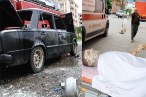 PİKNİK T&Uuml;PL&Uuml; OTOMOBİL PATLADI